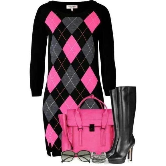 Juicy Couture Argyle Sweater Dress - Picture 10 of 11